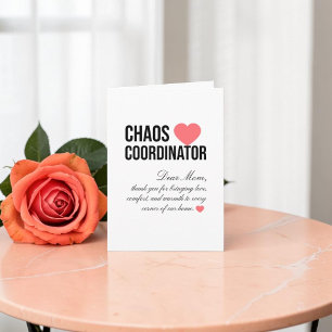 Kaos Koordinator Personligt Unikt Present Tack Kort