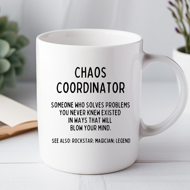 Kaos Koordinator Rolig Kontorsmugg Mugg (Skapare uppladdad)