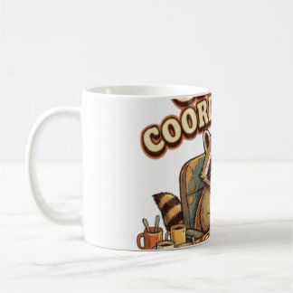 Kaos Koordinator Rolig Överarbetad Tvättbjörn Kaffemugg