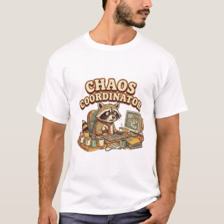 Kaos Koordinator Rolig Överarbetad Tvättbjörn T Shirt