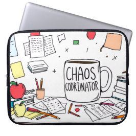 Kaos Koordinator Rolig Typografi Laptop Fodral