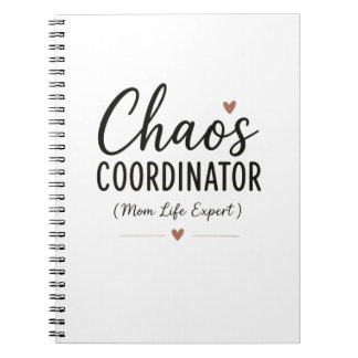 Kaos Koordinator Roligt Mamma Liv Typografi Anteckningsbok
