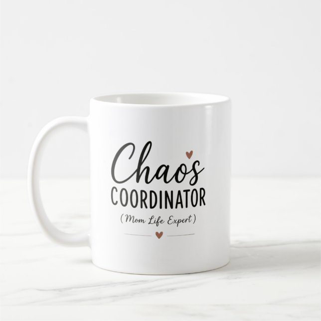 Kaos Koordinator Roligt Namn Rolig Mamma Kaffemugg (Vänster)