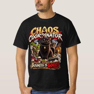 Kaos Koordinator Svart Katt Grunge Humor Konst T Shirt