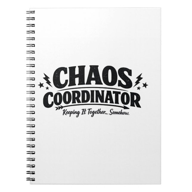 Kaos Koordinator Typografi Design Anteckningsbok (Framsidan)