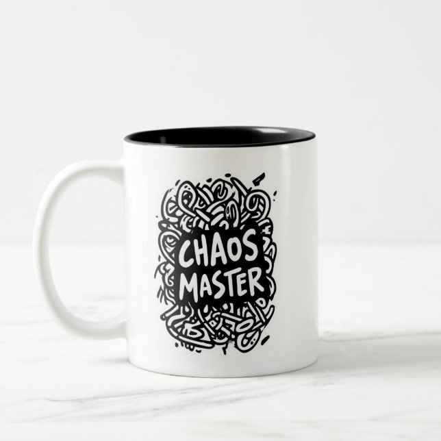 Kaos Mästare – Multitask Design Två-Tonad Mugg (Vänster)
