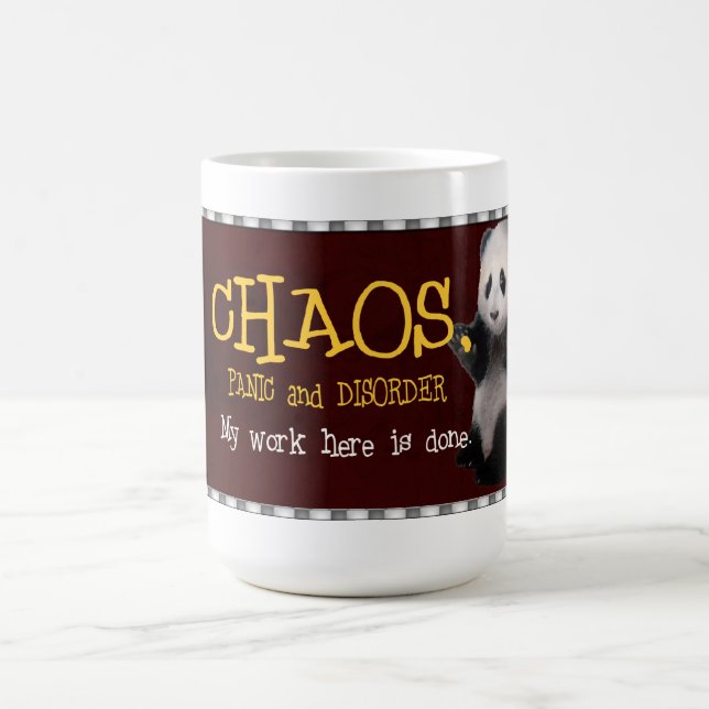 Kaos mitt arbete här är den gjorda muggen kaffemugg (Center)