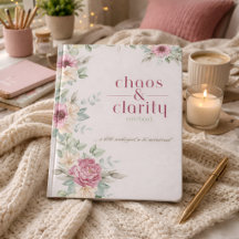 Kaos och Klarhet Rosa Peony Blommor Anteckningsbok