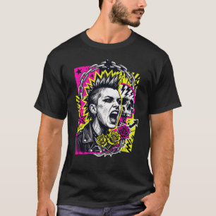 Kaos Riot T-shirt med neon-kalle och grafisk tryck