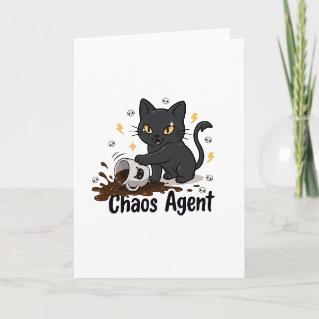 Kaosagent Svart Katt Kort (Framsida)