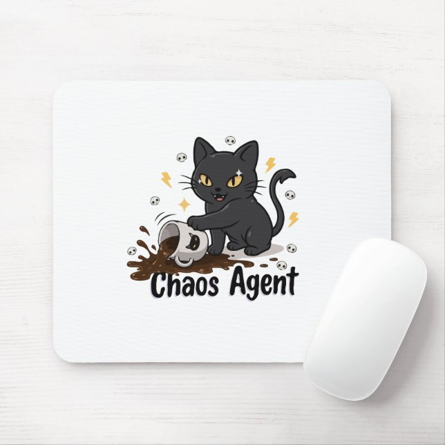 Kaosagent Svart Katt Musmatta (Med mus)