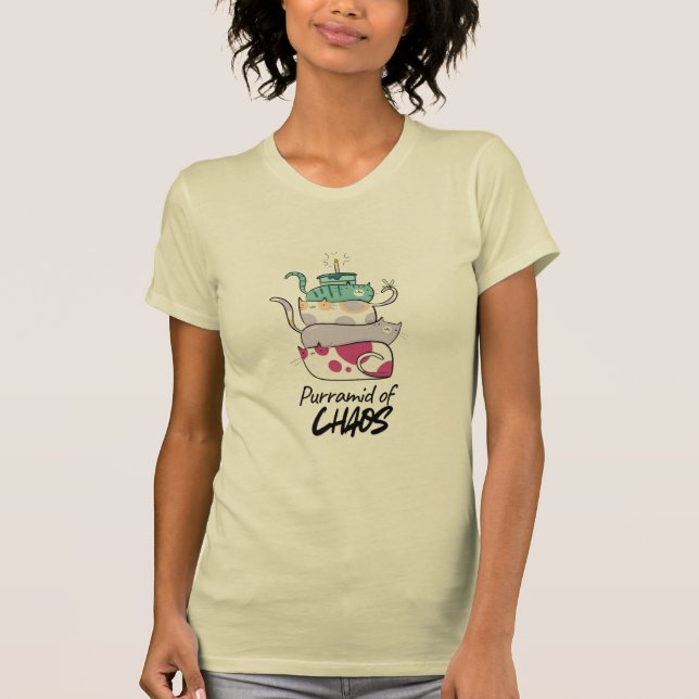 Kaosets pyramid Rolig katt Punsch konst T Shirt (Framsida)