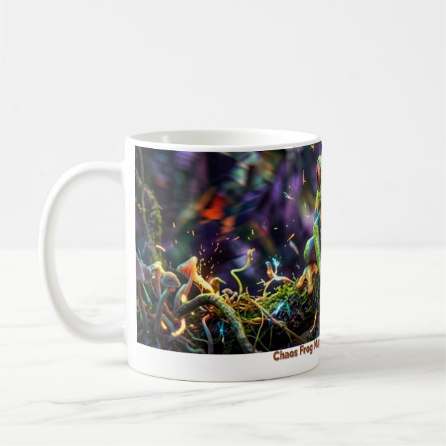 Kaosgrodyrmugg – Springa på kaos Rolig kaffekopp (Vänster)