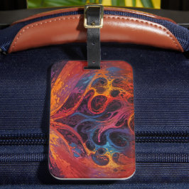 Kaosstorm - Färgrik Abstrakt Design Bagagebricka