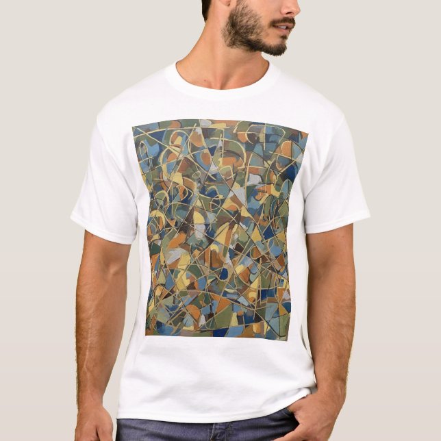 Kaotisk Abstrakt Konst T-Shirt (Framsida)