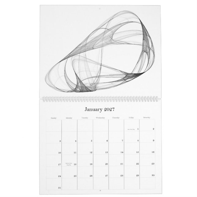 Kaotisk Attractor kalender (Jan 2027)