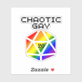 Kaotisk Gay D20 – HBTQ+ Pride DND Klistermärken