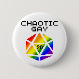 Kaotisk Gay D20 – HBTQ+ Pride DND Knapp