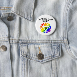 Kaotisk Gay D20 – HBTQ+ Pride DND Knapp