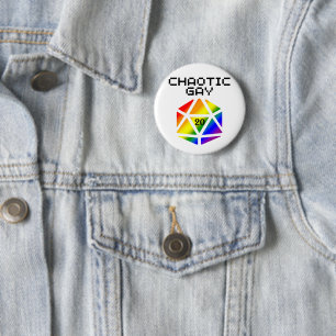 Kaotisk Gay D20 – HBTQ+ Pride DND Knapp