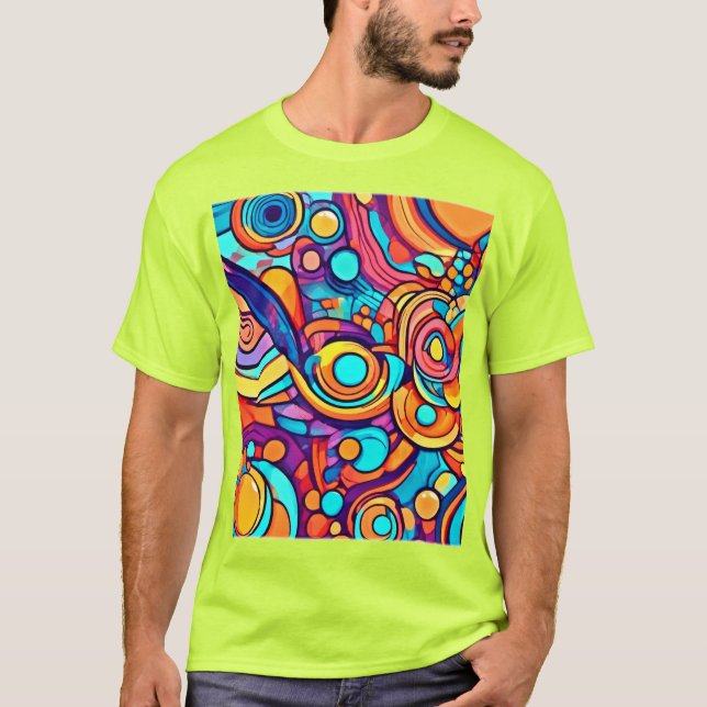 Kaotisk Glädjefull Färg Dans T Shirt (Framsida)