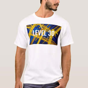 Kaotiska Lysande Gula Cyaniska Tech Synthwave Linj T Shirt