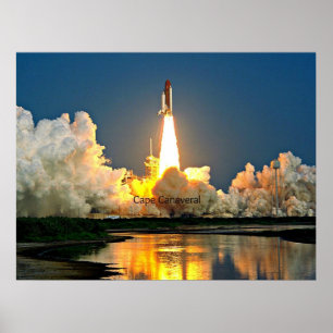 Kap Canaveral Launch Pad Labeled Poster