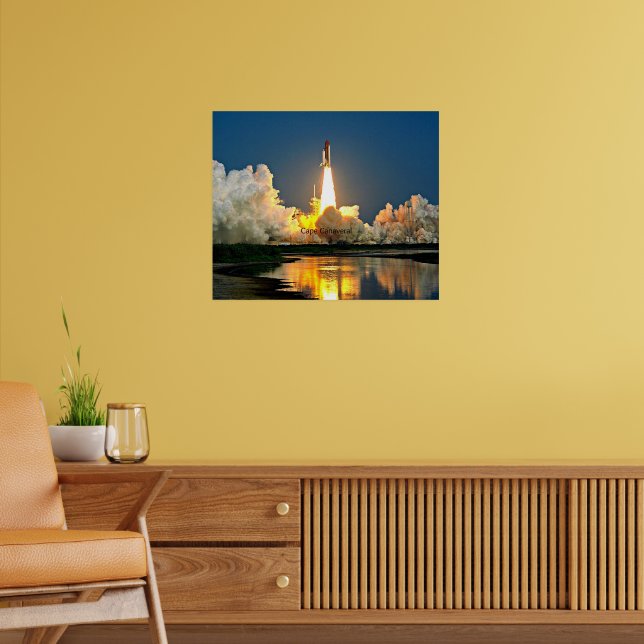 Kap Canaveral Launch Pad Labeled Poster (Vardagsrum 2)