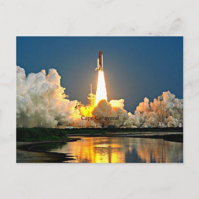Kap Canaveral Launch Pad Labeled Vykort (Framsida)