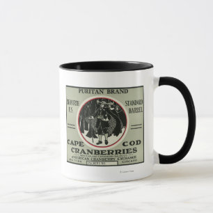 Kap Cod Puritan Brand Cranberry-etikett Mugg