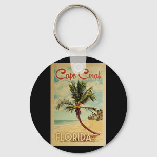 Kap Coral Handflatan Träd Vintage resor Nyckelring