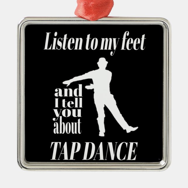 Kap Dance - lyssna på min knapp för matningshjälp Julgransprydnad Metall (Framsidan)