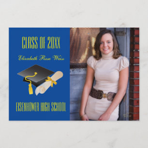 Kap & Diploma Blue - Studenten annons Inbjudningar