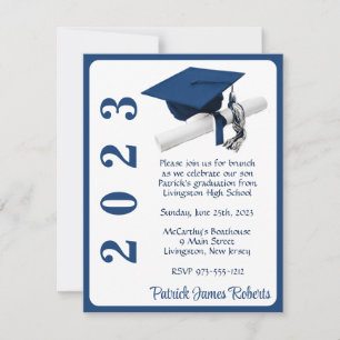 Kap & diplomat, Mörk blått Studenten Inbjudningar