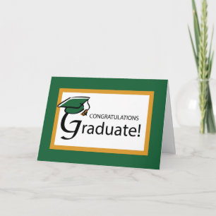 Kap för Grattisarna studenten Grönt och Guld Kort