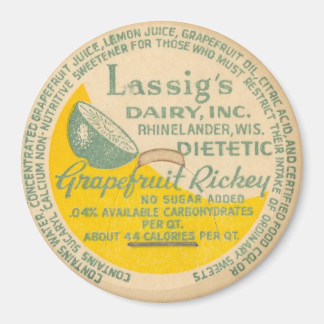 Kap för vintage Flaska i Mjölk Magnet (Framsidan)