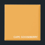 Kap Gooseberry gult färg namn Magnet<br><div class="desc">Kap Gooseberry, även kallat Physalis, är en nattskadlars planta, vars bär växer i en skyddande papperslapp.
Här är den utpräglade varma gulten färg i berget ge dess namn till en av Nomencolers namnteckning skuggor.</div>