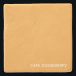 Kap Gooseberry gult färg namn Stenunderlägg<br><div class="desc">Kap Gooseberry,  även kallat Physalis,  är en nattskadlars planta,  vars bär växer i en skyddande papperslapp. Här är den utpräglade varma gulten färg i berget ge dess namn till en av Nomencolers namnteckning skuggor.</div>