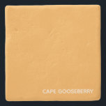 Kap Gooseberry gult färg namn Stenunderlägg<br><div class="desc">Kap Gooseberry,  även kallat Physalis,  är en nattskadlars planta,  vars bär växer i en skyddande papperslapp. Här är den utpräglade varma gulten färg i berget ge dess namn till en av Nomencolers namnteckning skuggor.</div>