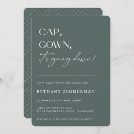 Kap Gown Det går ner Studentfest Inbjudningar