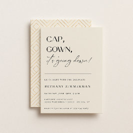 Kap Gown Det går ner Studentfest Inbjudningar