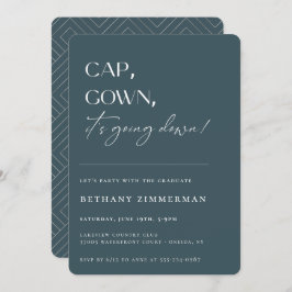 Kap Gown Det går ner Studentfest Inbjudningar