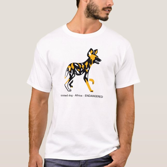 Kap-jakt - Målad hund - Djurbild T Shirt (Framsida)