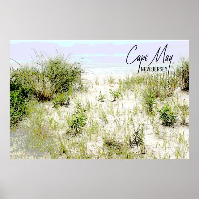 *~* Kap maj Beach Sea Grass Fence Poster (Framsidan)