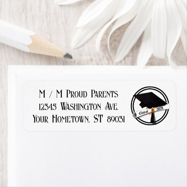 Kap- och diplomatklass 2026 Studenten Returadress Etikett (Insitu)