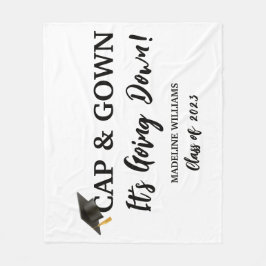 Kap och gown Det går ner Studenten Fleecefilt