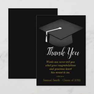 Kap och Tassel Studenten Black & Guld Tack Kort