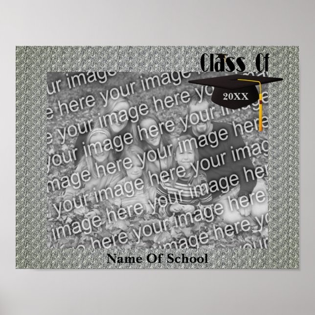 Kap och Tassel Studenten Ram lägg till foto Poster (Framsidan)