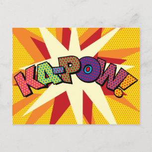 Kap-POW-Roligt Retro Tecknad Bok pop Art Meddelande Vykort