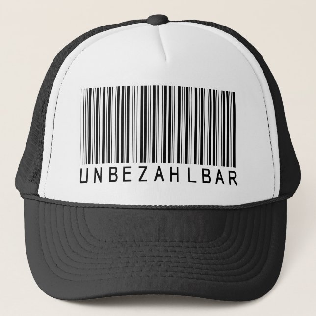 Kap-streckkod, svart "UNBEZAHLBAR"-german Keps (Framsida)